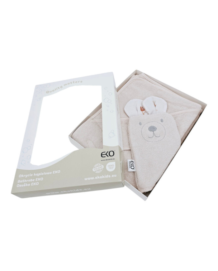 Bamboo Bathrobe plus washcloth EKO  BEIGE MEADOW