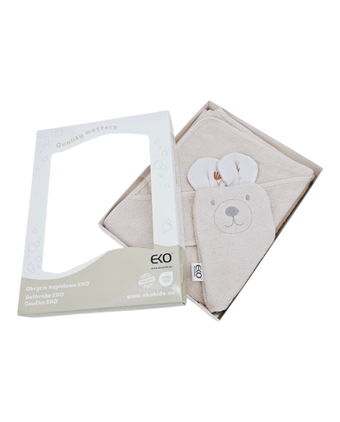 Bamboo Bathrobe plus washcloth EKO  BEIGE MEADOW