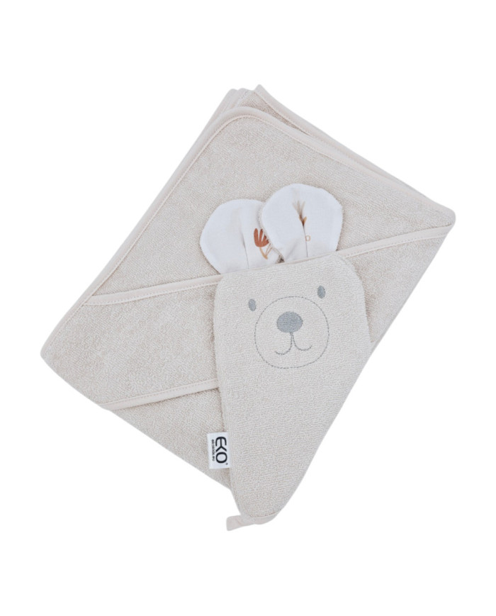 Bamboo Bathrobe plus washcloth EKO  BEIGE MEADOW