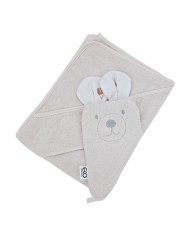 Bambus-Badehaube und Waschlappen EKO BEIGE MEADOW