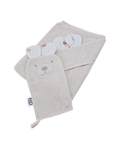 Bambusz fürdetőhuzat és mosdókendő EKO BEIGE MEADOW Bambusz fürdetőhuzat és mosdókendő EKO BEIGE MEADOW