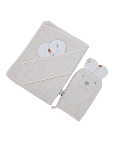 Bambusz fürdetőhuzat és mosdókendő EKO BEIGE MEADOW Bambusz fürdetőhuzat és mosdókendő EKO BEIGE MEADOW
