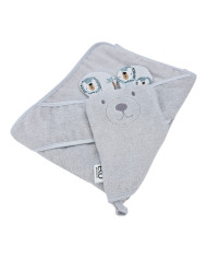 Couverture de bain et gant de toilette en bambou EKO LION