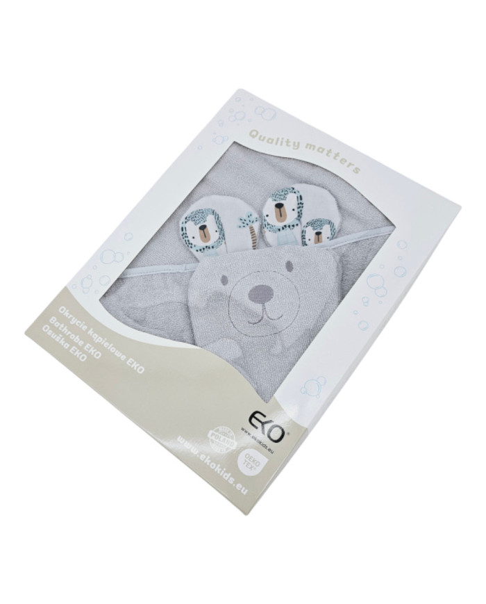 Bambus-Badehaube und Waschlappen EKO LION