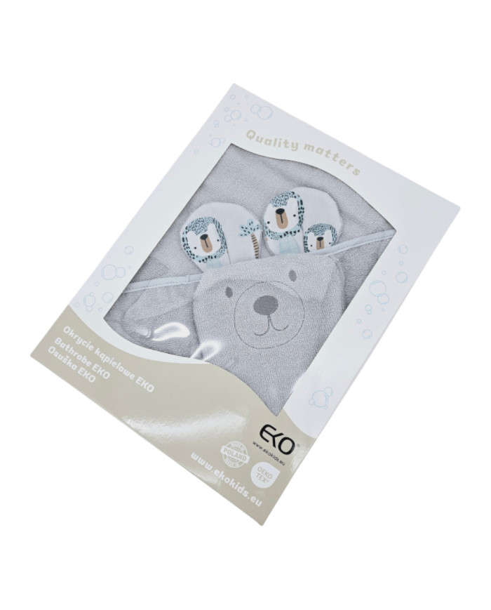 Bambus-Badehaube und Waschlappen EKO LION