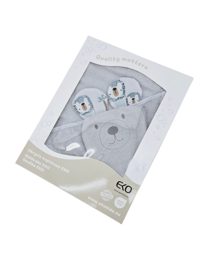 Couverture de bain et gant de toilette en bambou EKO LION