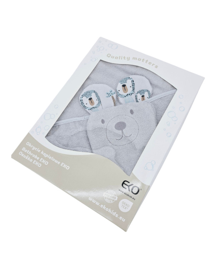 Couverture de bain et gant de toilette en bambou EKO LION