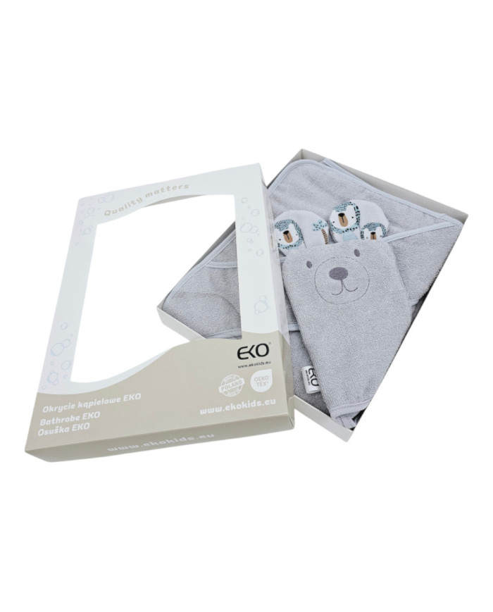 Couverture de bain et gant de toilette en bambou EKO LION