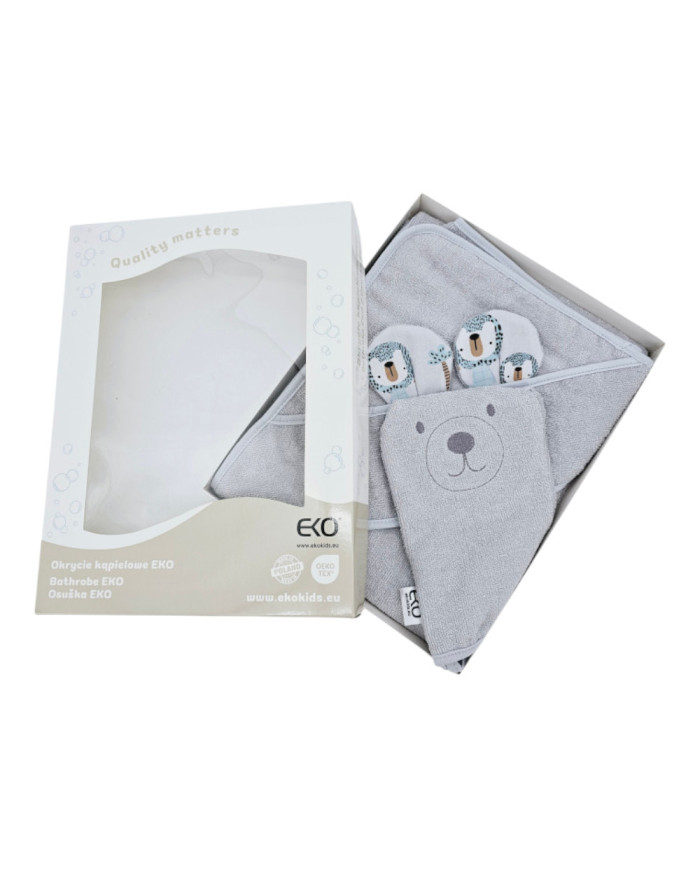 Couverture de bain et gant de toilette en bambou EKO LION