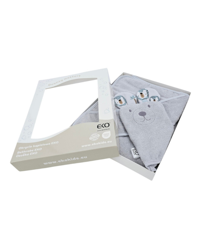 Couverture de bain et gant de toilette en bambou EKO LION