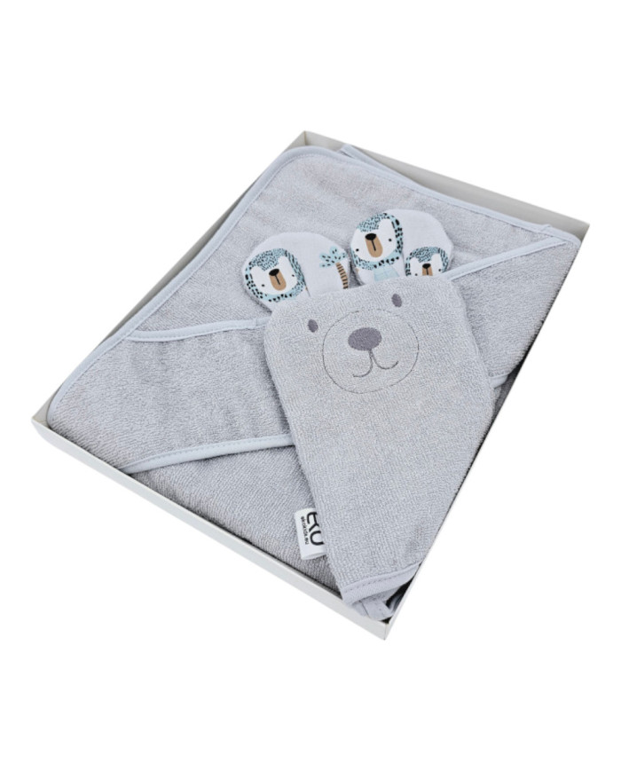 Couverture de bain et gant de toilette en bambou EKO LION