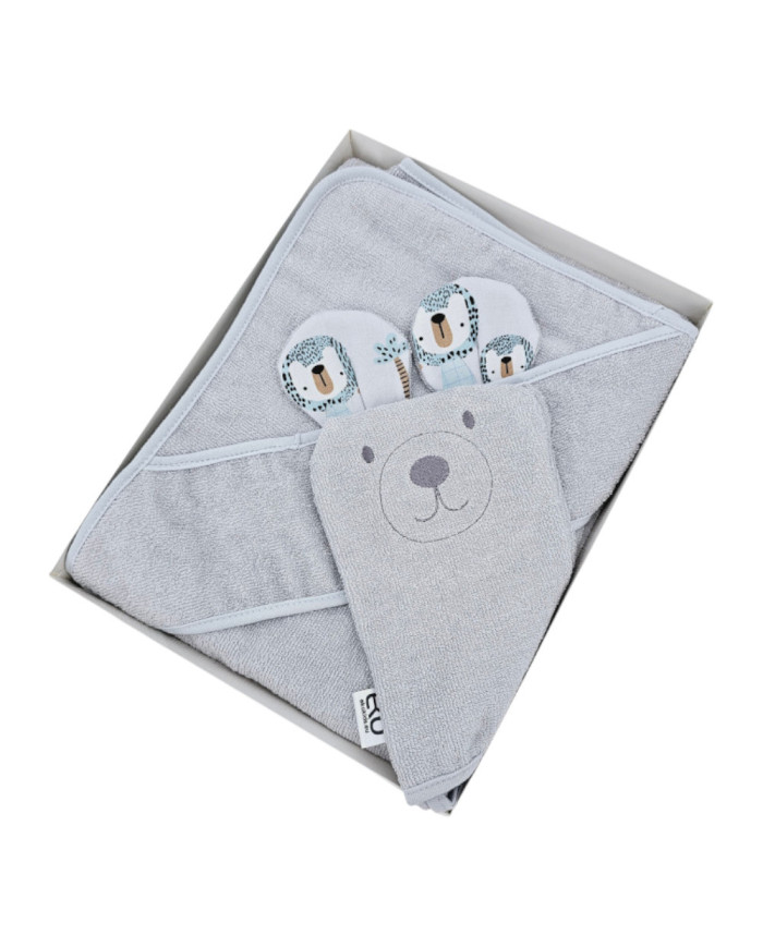 Couverture de bain et gant de toilette en bambou EKO LION