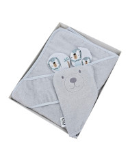 Couverture de bain et gant de toilette en bambou EKO LION