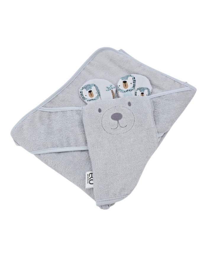 Couverture de bain et gant de toilette en bambou EKO LION