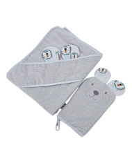 Couverture de bain et gant de toilette en bambou EKO LION