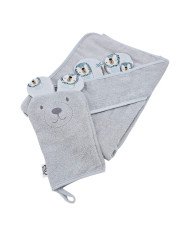 Couverture de bain et gant de toilette en bambou EKO LION