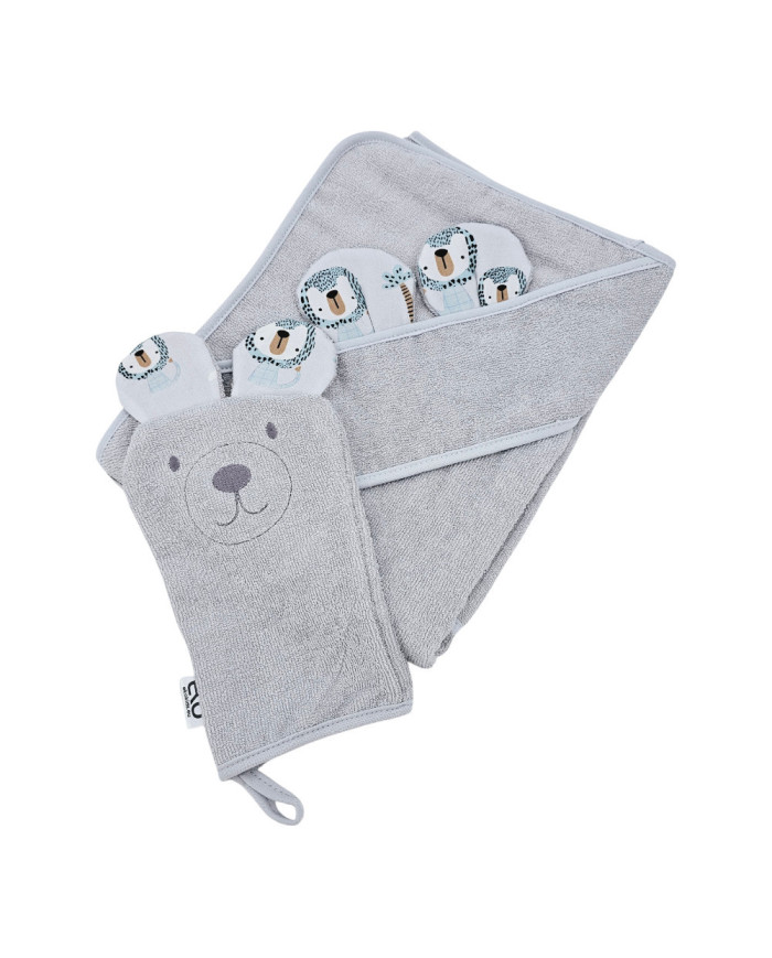 Couverture de bain et gant de toilette en bambou EKO LION