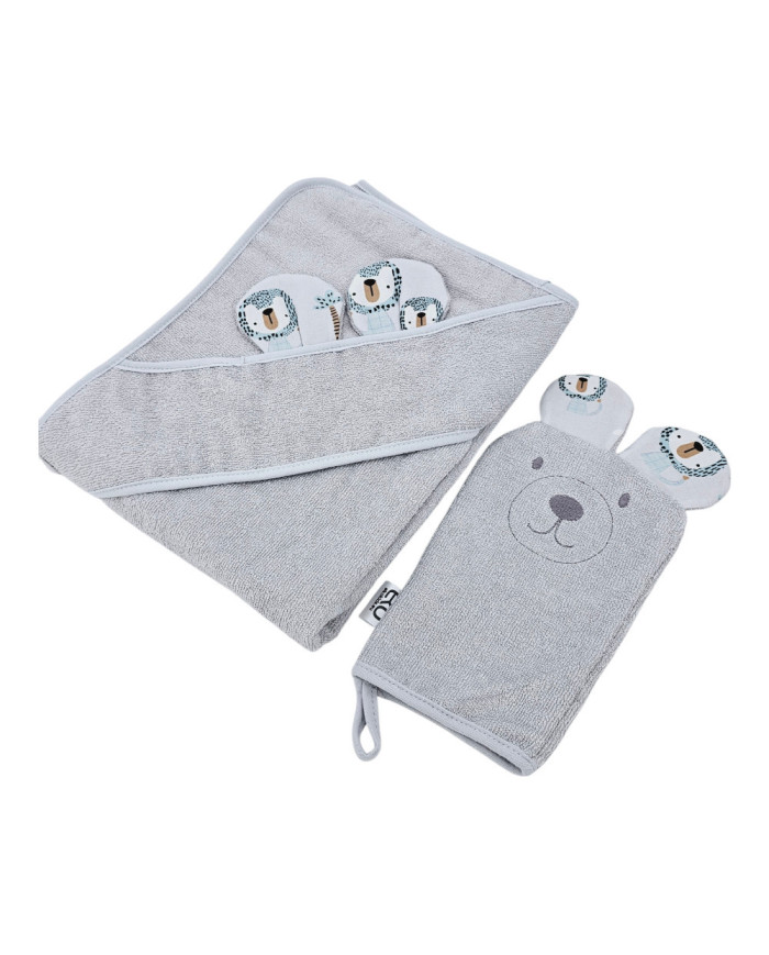 Couverture de bain et gant de toilette en bambou EKO LION