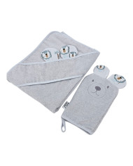 Couverture de bain et gant de toilette en bambou EKO LION