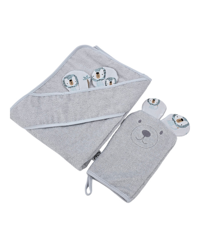 Couverture de bain et gant de toilette en bambou EKO LION