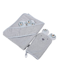 Couverture de bain et gant de toilette en bambou EKO LION