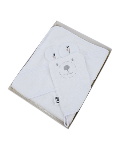 Couverture de bain et gant de toilette en bambou EKO CHERRIES Couverture de bain et gant de toilette en bambou EKO CHERRIES