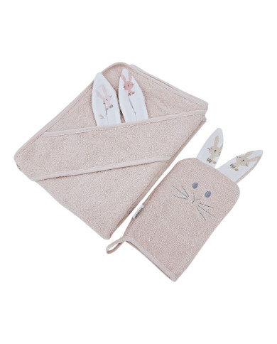 Pamučna navlaka za kupanje i krpa za pranje ECO BUNNY Pamučna navlaka za kupanje i krpa za pranje ECO BUNNY