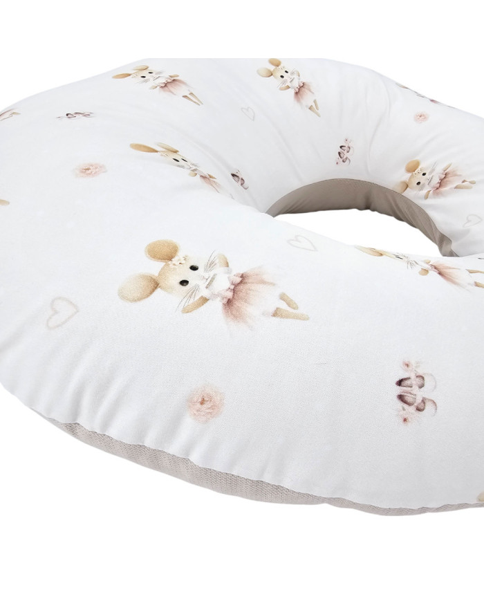 Zamatový croissant na dojčenie BALLERINA MOUSE Zamatový croissant na dojčenie BALLERINA MOUSE