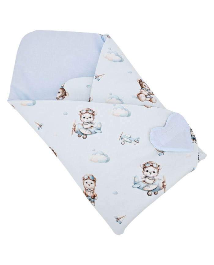 Obojstranne potlačený bavlnený zavinovačka PILOT BEAR