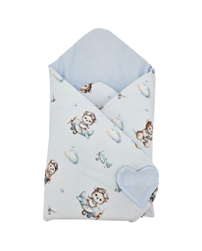 Obojstranne potlačený bavlnený zavinovačka PILOT BEAR