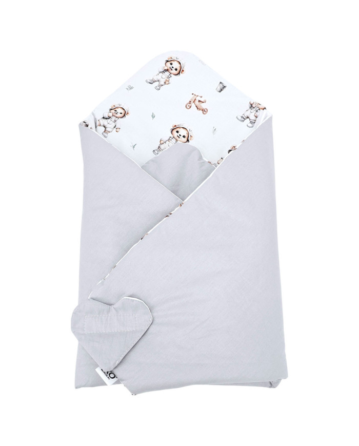 Bilateralni printani pamučni Baby Wrap GARDENER BEAR