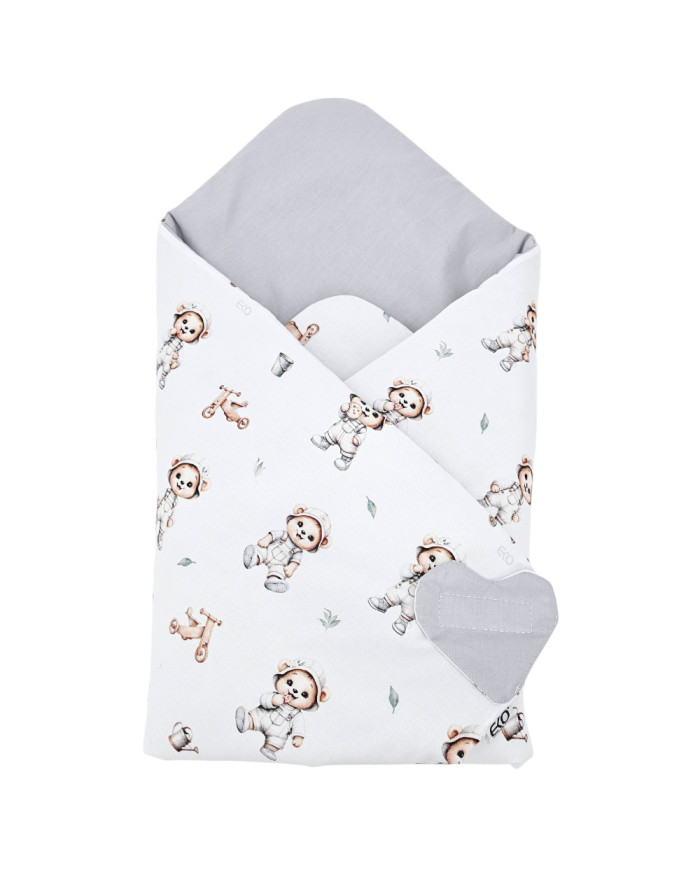 Bilateralni printani pamučni Baby Wrap GARDENER BEAR