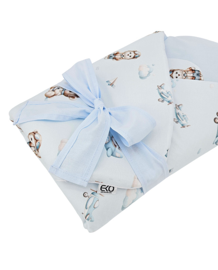 Printani Pamučni Baby Wrap sa kokosovim umetkom PILOT BEAR