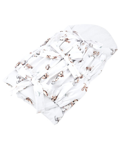 Bavlnený zavinovačka s potlačou a kokosovým orechom GARDENER BEAR