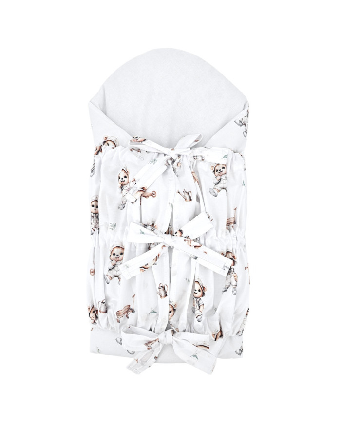 Printed Cotton Swaddle Blanket GARDENER BEAR