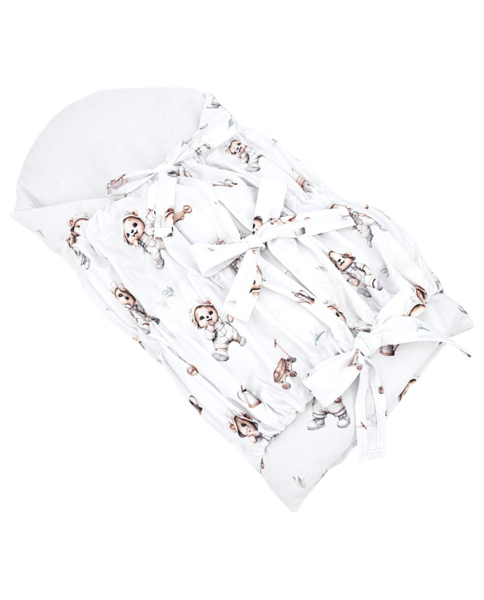 Printed Cotton Swaddle Blanket GARDENER BEAR