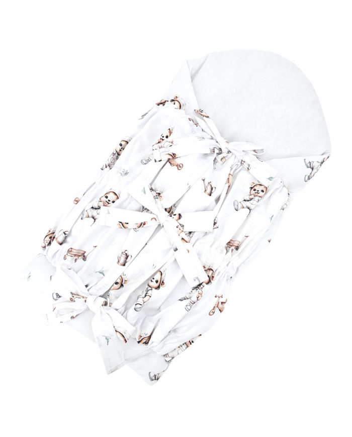 Printed Cotton Swaddle Blanket GARDENER BEAR