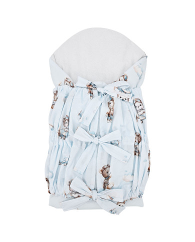 Printed Cotton Swaddle Blanket PILOT BEAR Printed Cotton Swaddle Blanket PILOT BEAR
