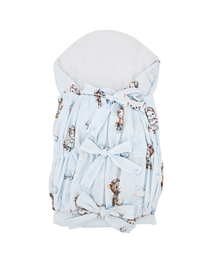 Printed Cotton Swaddle Blanket PILOT BEAR Printed Cotton Swaddle Blanket PILOT BEAR