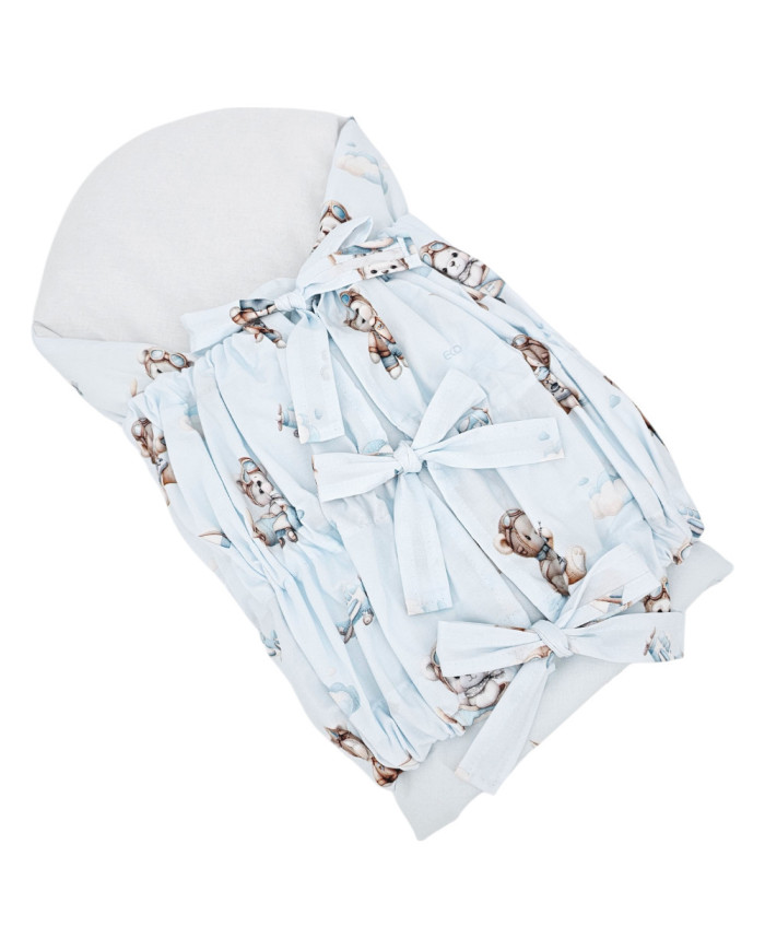 Printed Cotton Swaddle Blanket PILOT BEAR Printed Cotton Swaddle Blanket PILOT BEAR