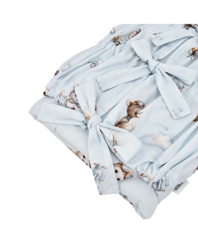 Printed Cotton Swaddle Blanket PILOT BEAR Printed Cotton Swaddle Blanket PILOT BEAR