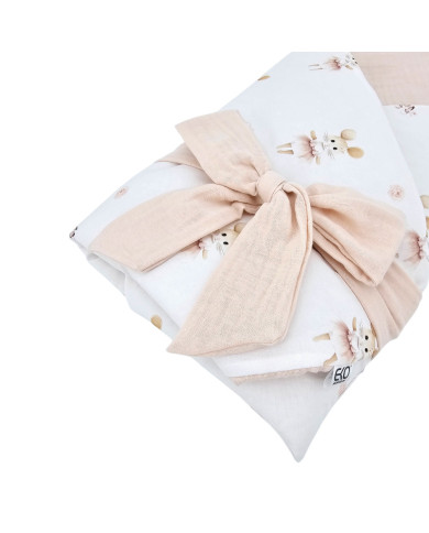 Printed Cotton+Muslin Swaddle Blanket with Coconut BALLERINA MOUSE Printed Cotton+Muslin Swaddle Blanket with Coconut BALLERINA MOUSE