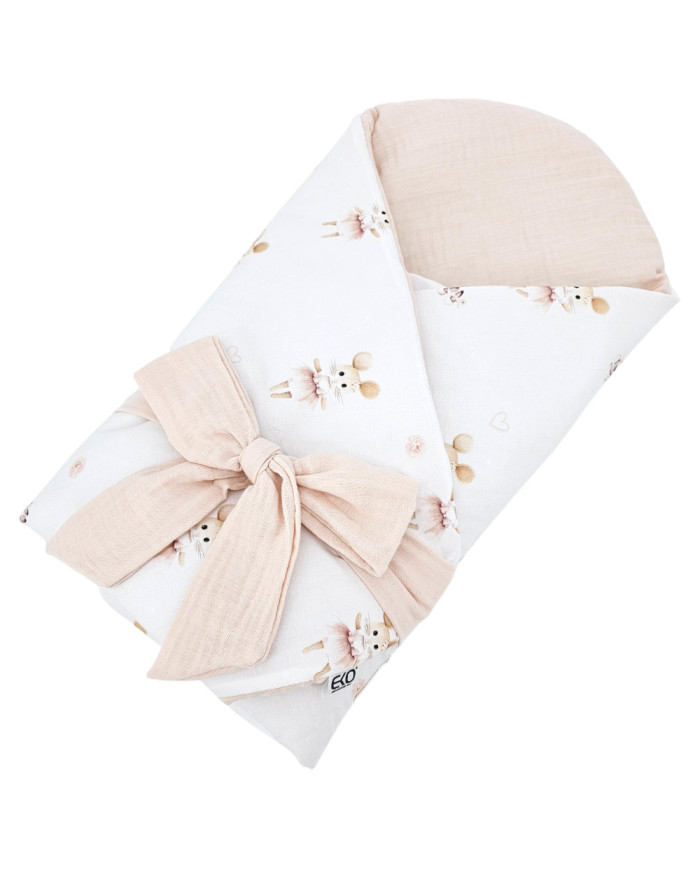 Printani Pamučni+muslin Baby Wrap sa kokosovim umetkom BALLERINA MOUSE Printani Pamučni+muslin Baby Wrap sa kokosovim umetkom BALLERINA MOUSE