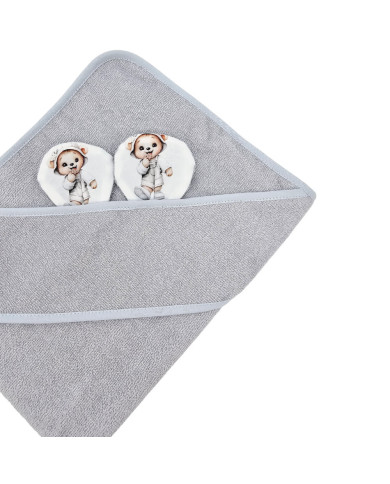 Bamboo bath cover GARDENER BEAR/GREY Bamboo bath cover GARDENER BEAR/GREY