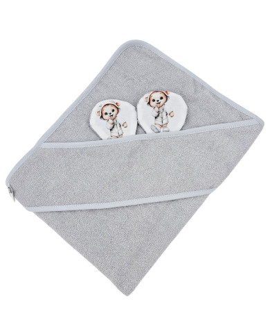 Bamboo bath cover GARDENER BEAR/GREY Bamboo bath cover GARDENER BEAR/GREY
