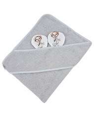 Bamboo bath cover GARDENER BEAR/GREY Bamboo bath cover GARDENER BEAR/GREY