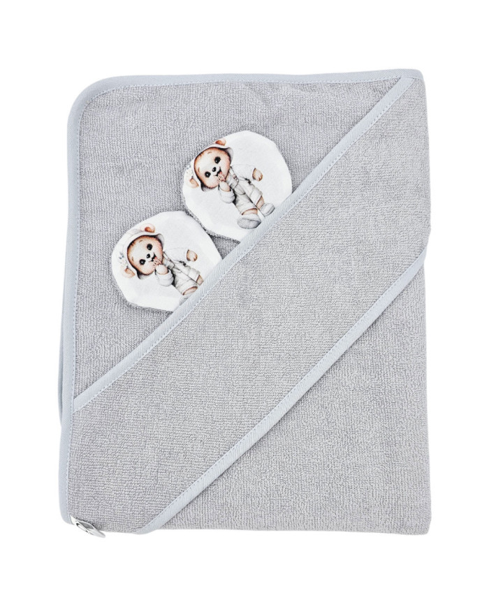 Bamboo bath cover GARDENER BEAR/GREY Bamboo bath cover GARDENER BEAR/GREY