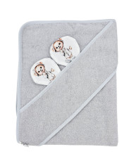 Bamboo bath cover GARDENER BEAR/GREY Bamboo bath cover GARDENER BEAR/GREY