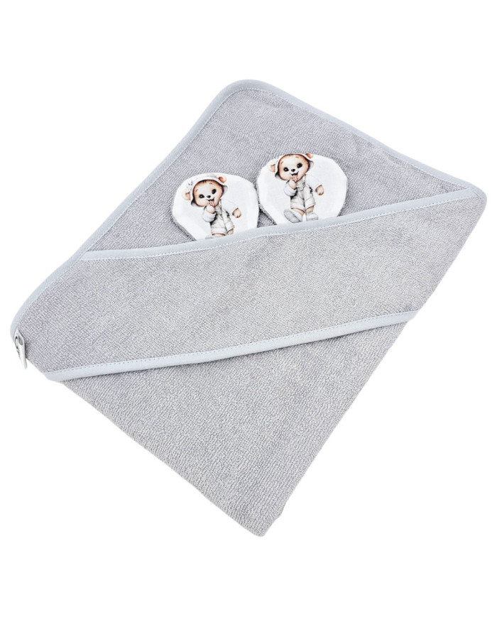 Bamboo bath cover GARDENER BEAR/GREY Bamboo bath cover GARDENER BEAR/GREY
