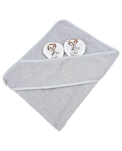Bamboo bath cover GARDENER BEAR/GREY Bamboo bath cover GARDENER BEAR/GREY